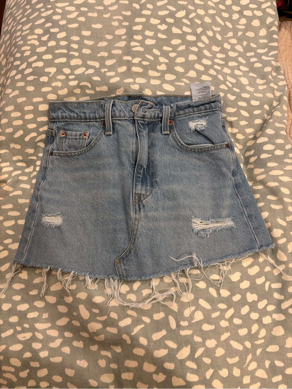 Levi’s Distressed Denim Mini Skirt